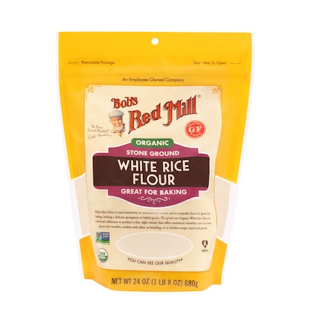 Bob's Red Mill Organic White Rice Flour 24 oz. Pouches, PK4 -  BOBS RED MILL NATURAL FOODS, 6063S244